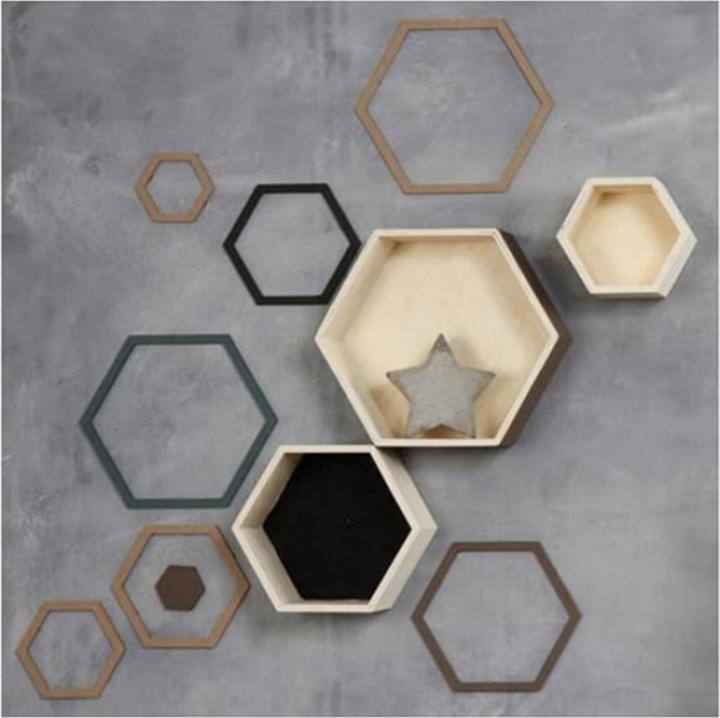 Produktbild Creativ Company Holz Wandregal Hexagonal