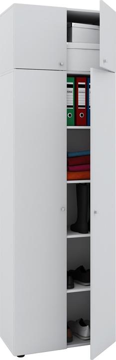 Actual product image VCM Wooden multi-purpose cabinet series Vandol with hinged doors (70 x 40 x 218 cm)