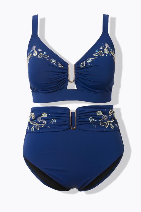 Immagine prodotto Ulla Popken Bikini con ricami floreali e coppe morbide (50, 52)
