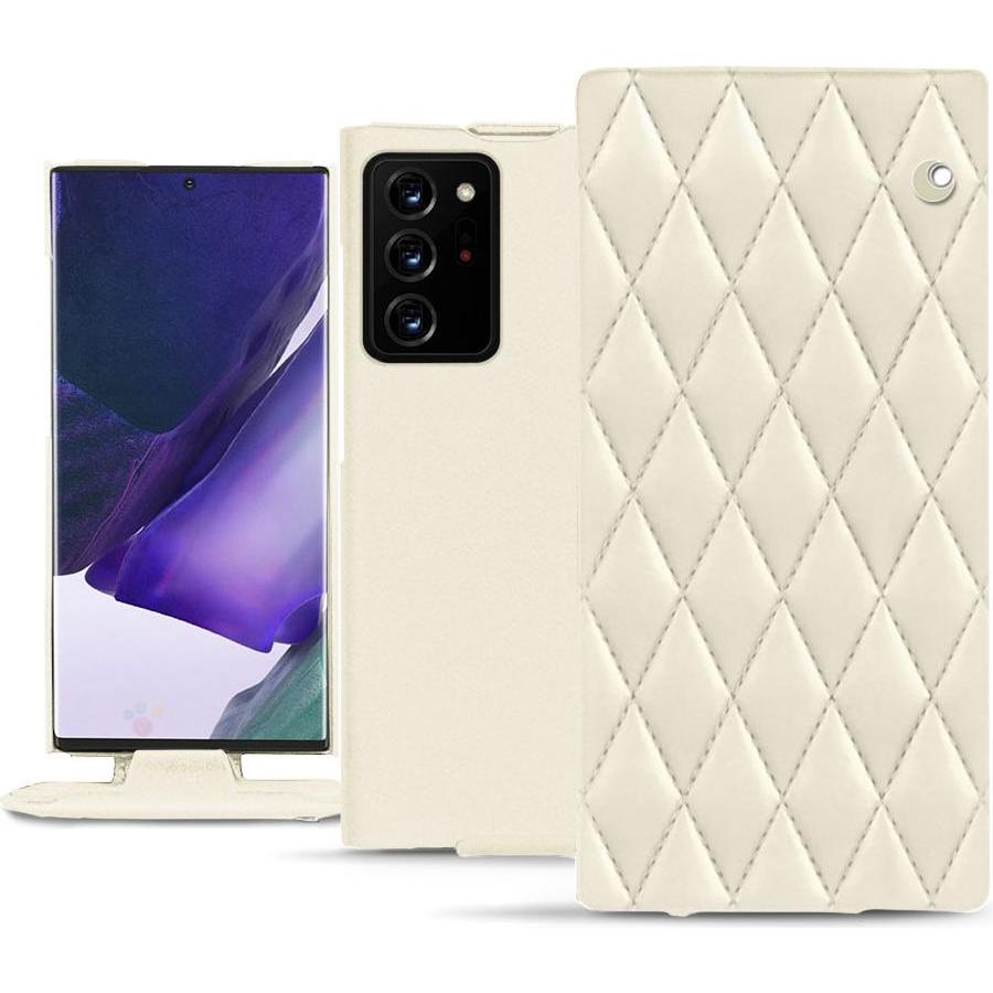 Noreve Lederschutzhülle vertikal (Samsung Galaxy Note 20 Ultra), Smartphone Hülle, Weiss