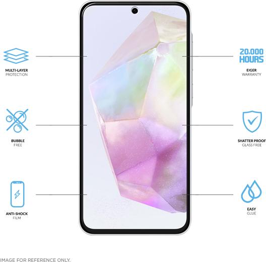 Actual product image Eiger Display-Folie (1er-Pack) Mountain H.I.T Clear (1 Piece, Samsung Galaxy A56, Samsung Galaxy S24 FE, Samsung Galaxy A36)