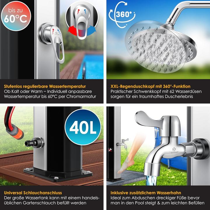Produktbild Kesser Solardusche mit Regenduschkopf