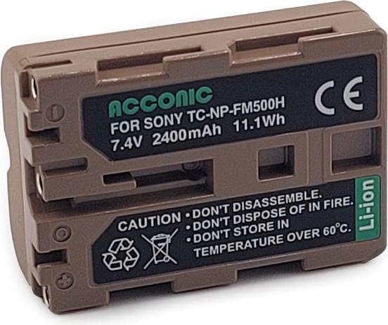 Actual product image Acconic Battery with USB-C input for Sony NP-FM500H Alpha 57 65 77 99 DSLRA100 DSLR-A100 DSLRA100H DSLR-A200 (Rechargeable battery)