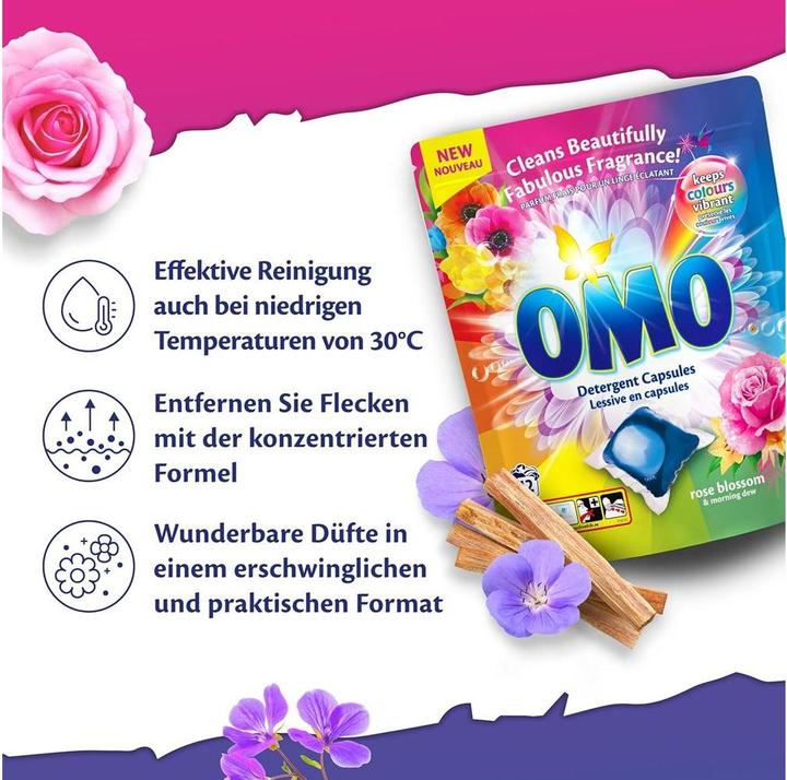 Productafbeelding OMO Laundry Detergent Capsules White Orchid & Mint (42 Wascycli, Peulen wassen)