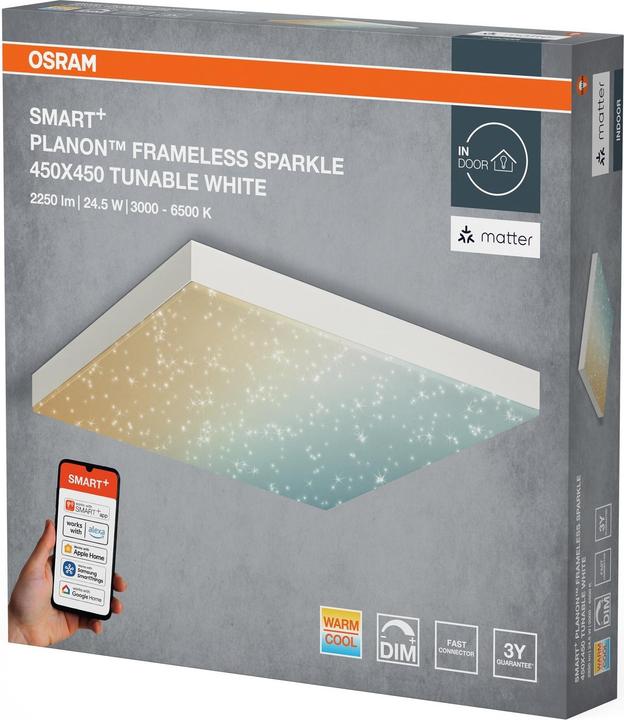 Produktbild Osram SMART+ Matter Planon Frameless Sparkle 450x450mm Tunable White