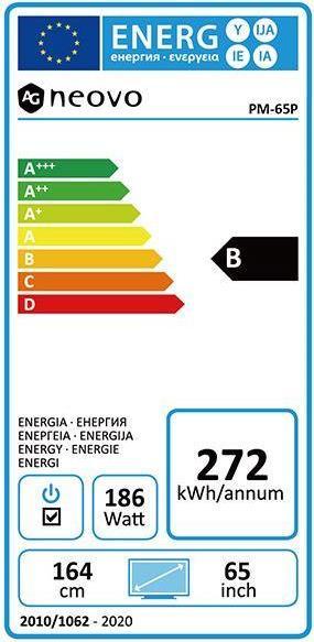 Energy Label AG neovo PM-65P 65IN 1920X1080 (1920 x 1080 pixels, 64.50")