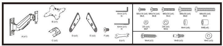 Immagine prodotto Mozi Televisore Slim Full-motion C1 23-55" be??teline korkeudens????d??ll??? (Muro, 30 kg, 23" - 55")