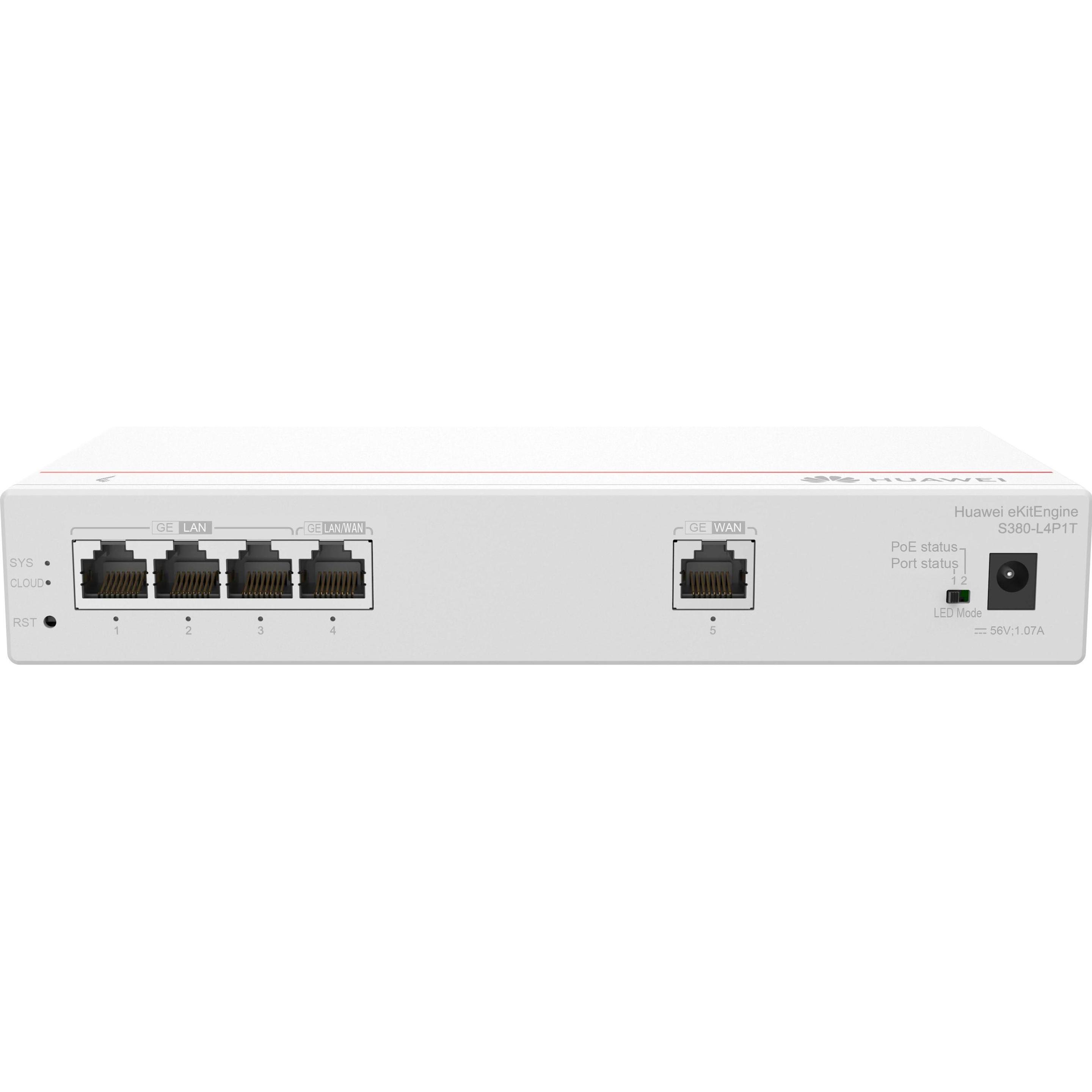 Huawei eKit Gateway S380-L4P1T (4 Ports), Netzwerk Switch, Grau
