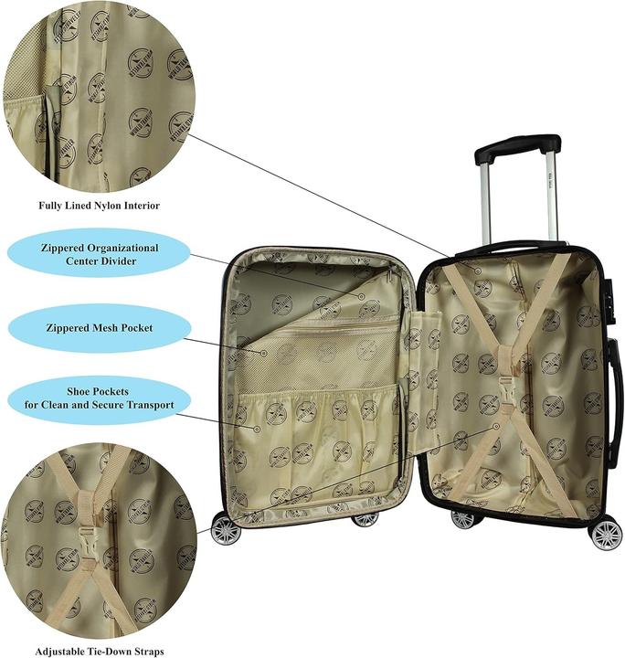 Produktbild World Traveler Valigia Spinner Farfalla Bianca e Nera