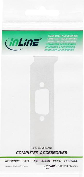 Actual product image InLine ® Slot bracket, with 9-pin Sub D cutout, low profile, bulk