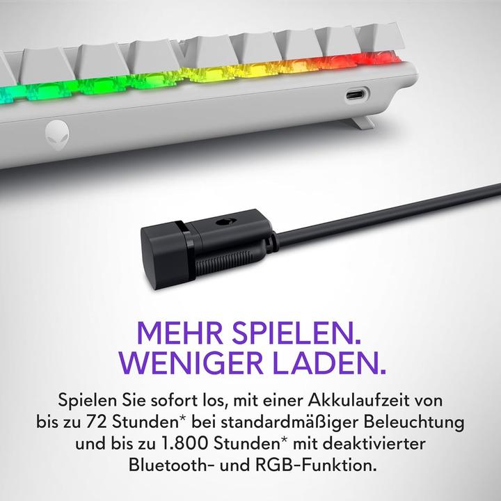 Actual product image Dell Alienware Pro Wireless Gaming Keyboard (USA, Cable, Wireless)