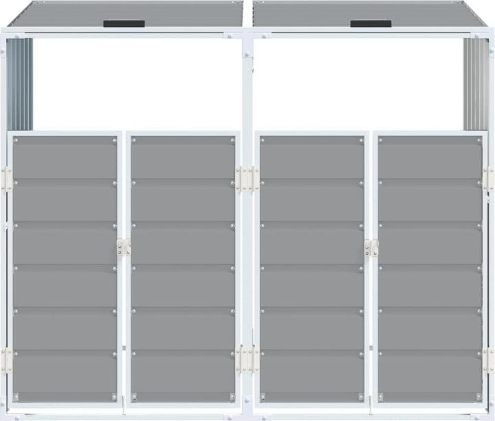 Immagine prodotto vidaXL Cassonetto per 2 bidoni grigio 144x81x113 cm in acciaio