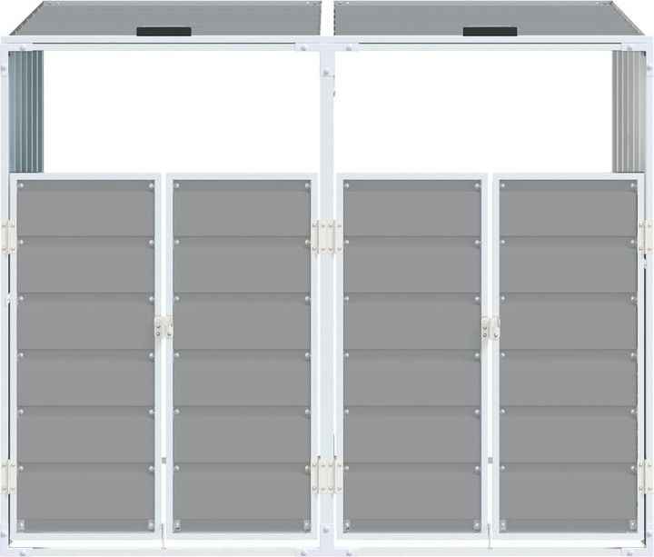 Produktbild VidaXL Mülltonnenbox für 2 Tonnen Grau 144x81x113 cm Stahl
