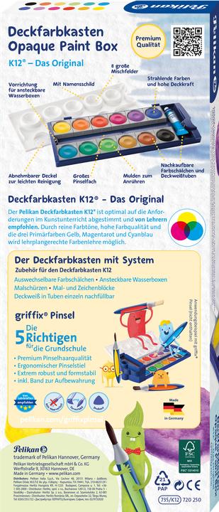 Actual product image Pelikan Opaque colour box K12 (49.50 ml)