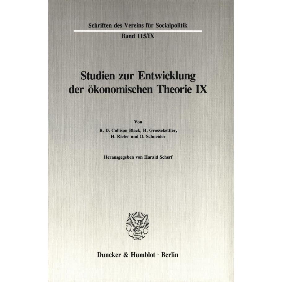 Untersuchungen zu Quesnay, Stein, Jevons und zur allgemeinen Gleichgewichtstheorie., Fachbücher von Harald Scherf