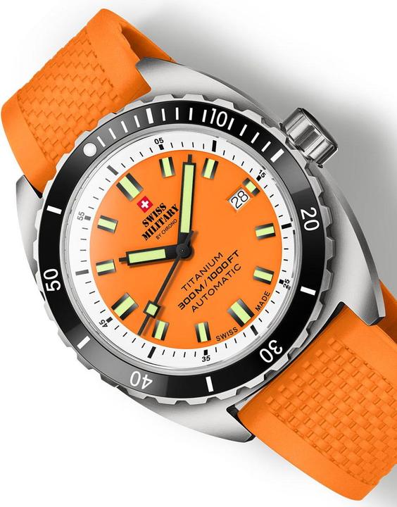 Immagine prodotto Swiss Military SMA34100.10 Diver Titanium Automatic 42mm 30ATM (Orologio sub, 42 mm)