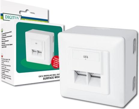Actual product image Digitus Surface mounted socket cat.6e 2xRJ45, shielded (UTP, CAT6e)