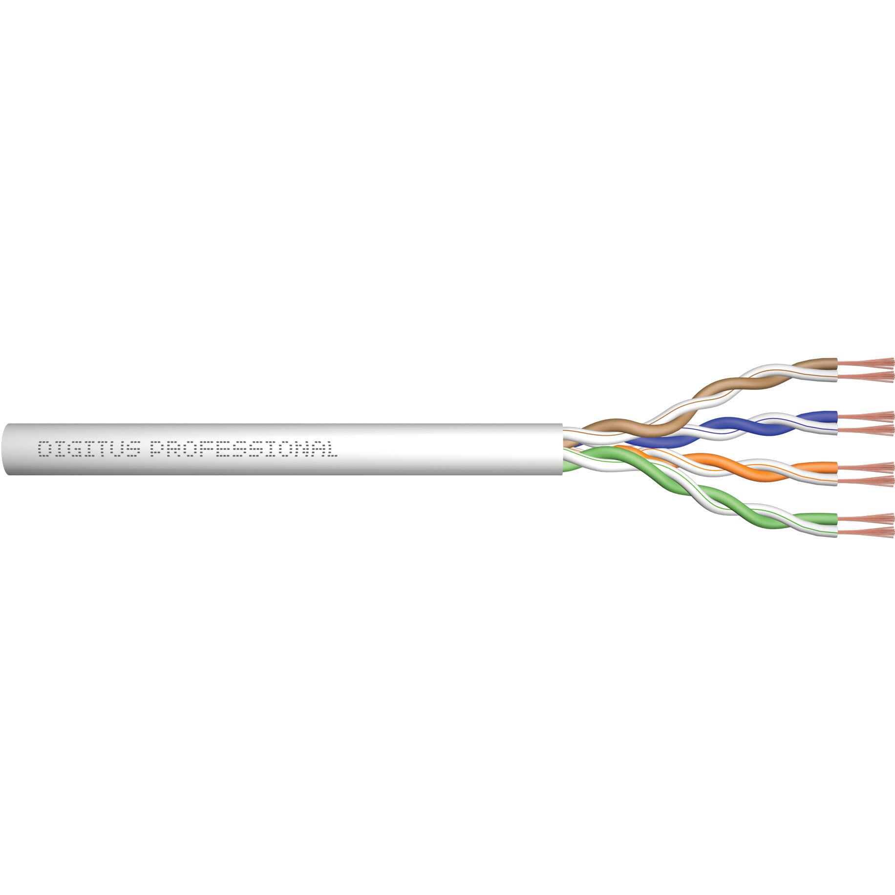 Digitus CAT 6A U-UTP Roh-Patchkabel Lange 305 m Box AWG 26/7 LSZH Simplex Farbe Grau (U/UTP, CAT6a, 5 m), Netzwerkkabel