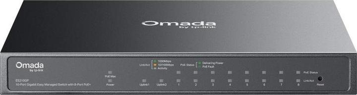 Produktbild TP-Link 10-Port-Gigabit-PoE+-Switch, lüfterlos, Omada Cloud Managed (10 Ports)