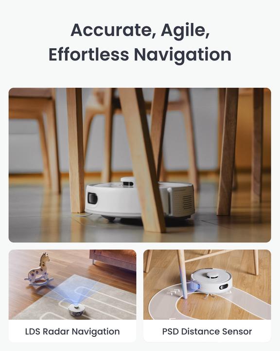 Produktbild SwitchBot Floor Cleaning Robot K11 kompakter Saugroboter mit Selbstentleerungsstation (6000 Pa)