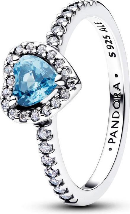 Produktbild Pandora Erhabenes Hellblaues Herz Ring (48)