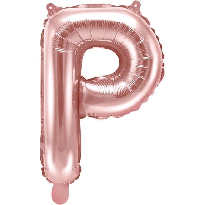 Partydeco Ballon Brief "P" in Roségold