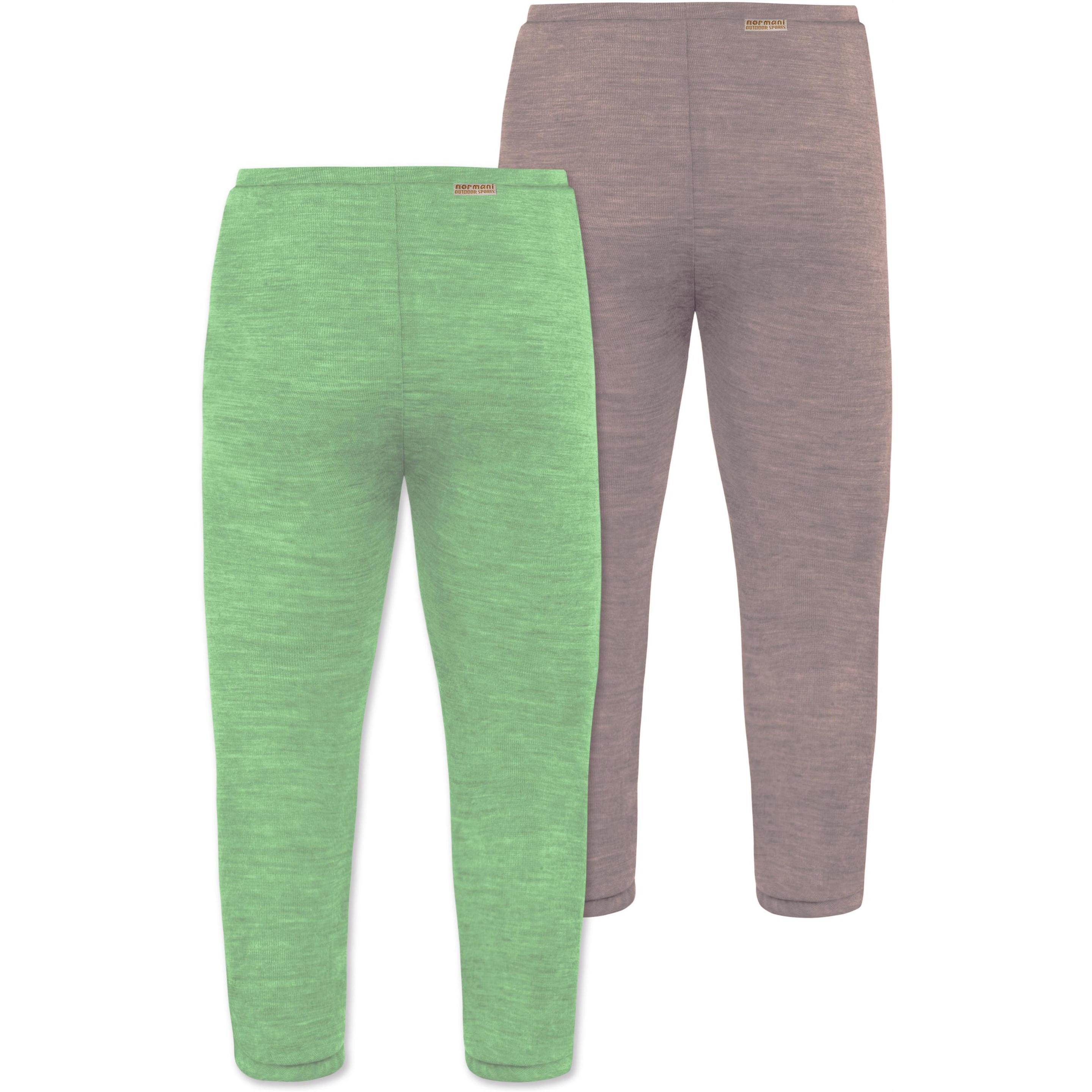 Thumbnail - Normani, Herren, Funktionsunterhose, 2er Pack Baby Merino Unterhose mit Füssen - 9539 (74), Grün, Rosa, 74