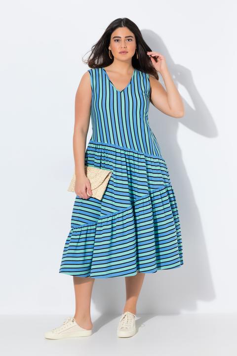 Produktbild Ulla Popken Midikleid, A-Linie, V-Ausschnitt, ärmellos (46, 48)