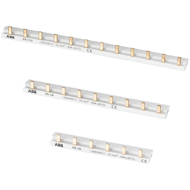 ABB, Verteilerschrank Zubehör, PS1/60 A Phasenschiene 1Ph.,60Pins,10qmm 2CDL210010R1060