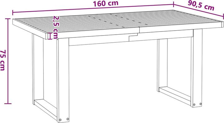 Produktbild vidaXL Esstisch (160 x 90.50 x 75 cm)