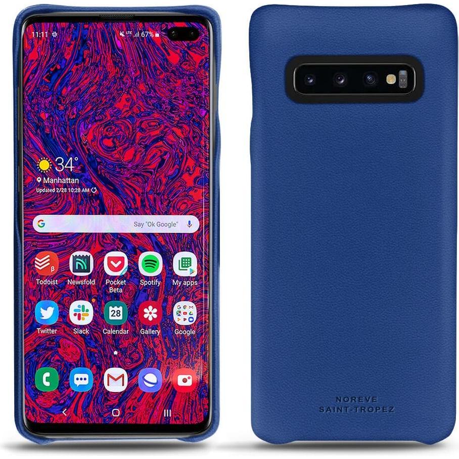 Noreve Lederschutzhülle (Samsung Galaxy S10+), Smartphone Hülle, Blau