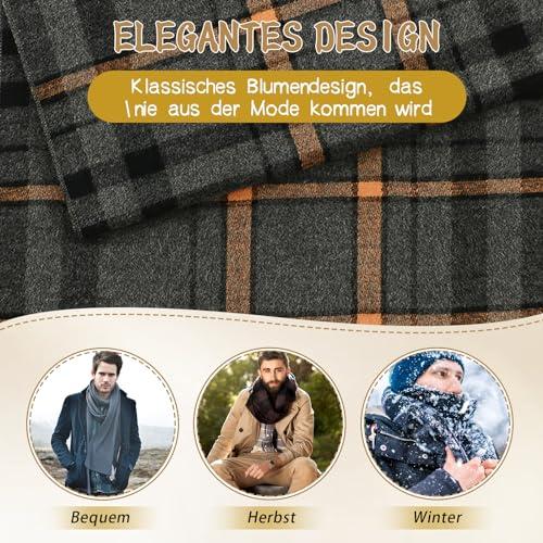 Immagine prodotto Only-Bags.Store Sciarpa Sciarpa invernale calda e morbida Sciarpa invernale a maglia Plaid Sciarpe lunghe Grigio