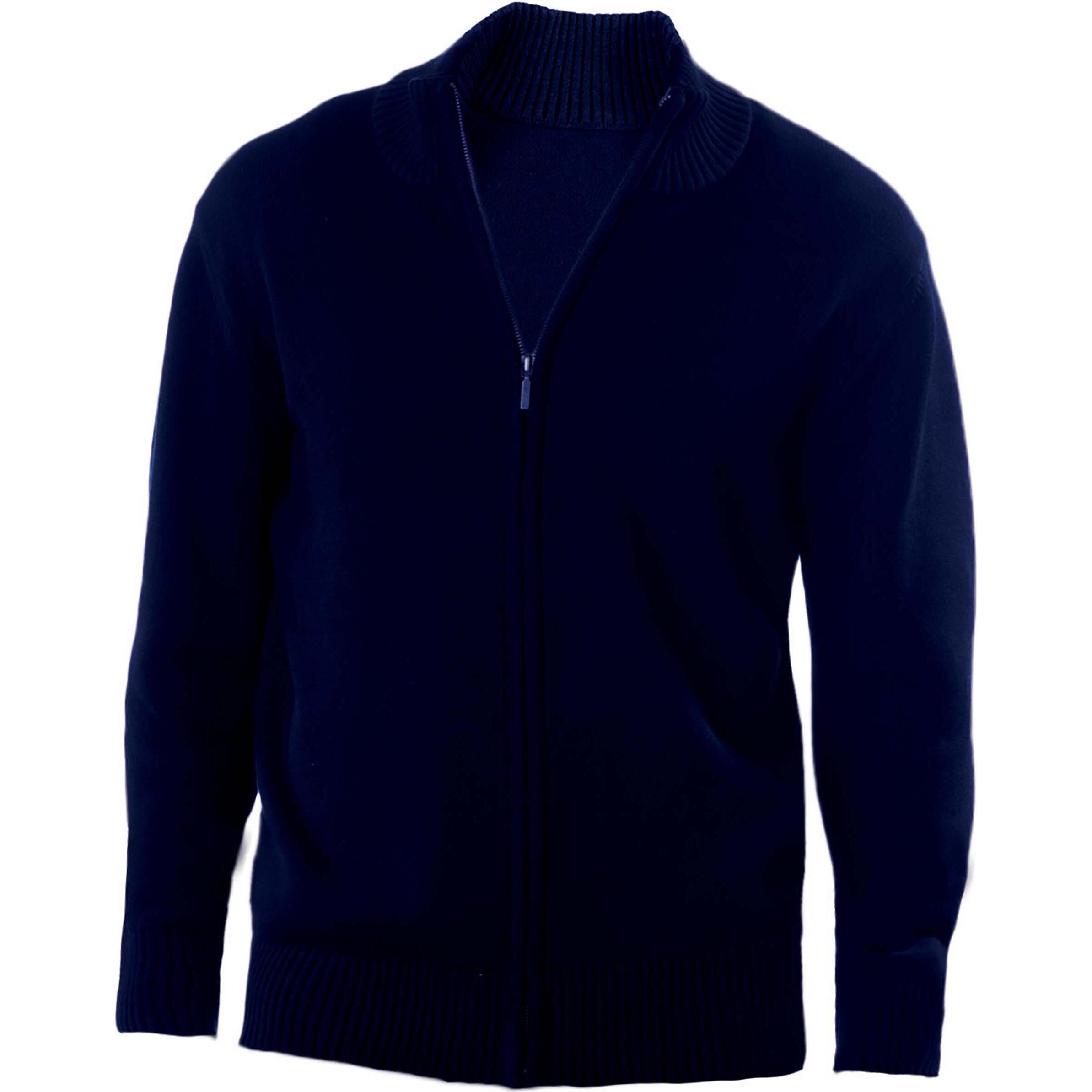 Kariban, Herren, Pullover, Strickjacke mit Reissverschluss, Blau, (XXL)