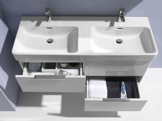 Produktbild Laufen Doppelwaschtisch PRO S 1300x460mm m ÜL 1 HL-Ausf. weiss (460 mm, 1300 mm)