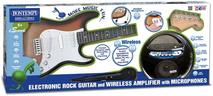 Image du produit Bontempi Guitare électronique rock avec ampli (Multilingue)