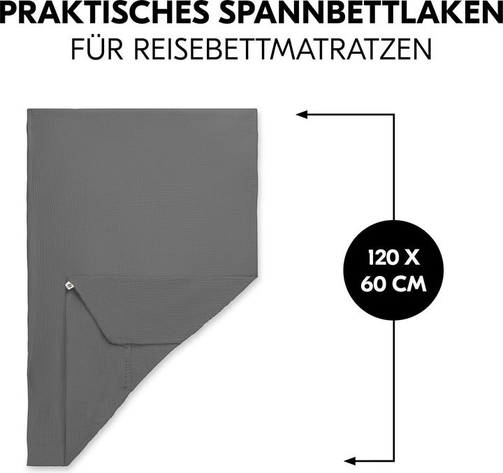 Immagine prodotto Hauck Coprimaterasso per letto da viaggio Grigio scuro (60 x 120 cm)