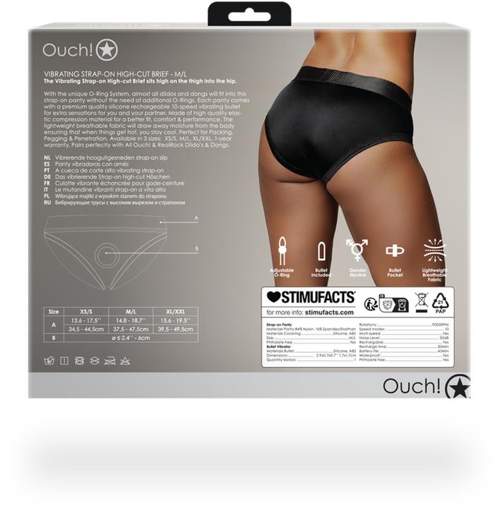Produktbild Ouch! Vibrating Strap-on High-cut Brief - M/L