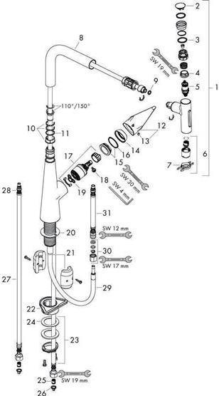 Image du produit hansgrohe HG Mitigeur monocommandé pour évier 300 TALIS S avec douchette extractible chromé