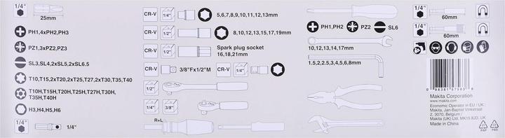 Actual product image Makita Tool set (87 pieces)