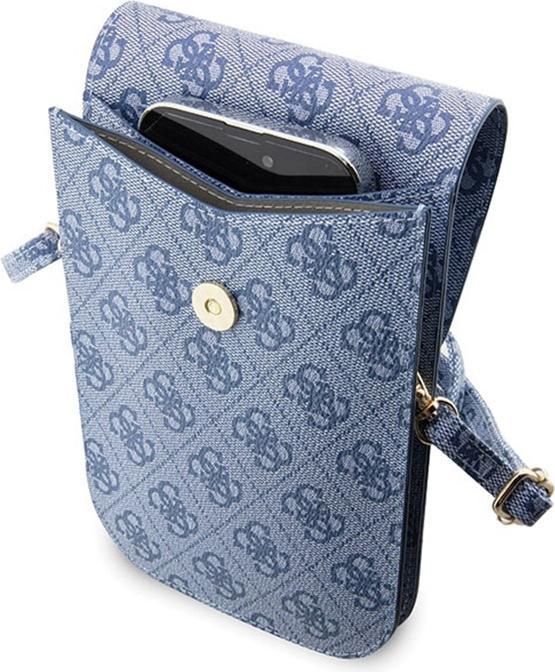 Actual product image Guess PU 4G Printed Stripes Phone Bag - blue