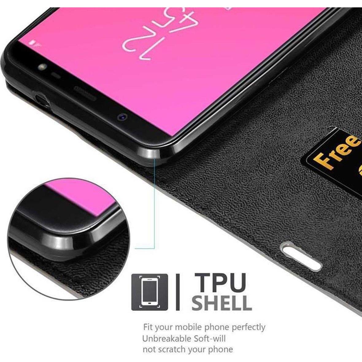 Thumbnail - Cadorabo Book Invisible Magnet Cover (Samsung Galaxy J8 (2018)), Smartphone Hülle, Braun