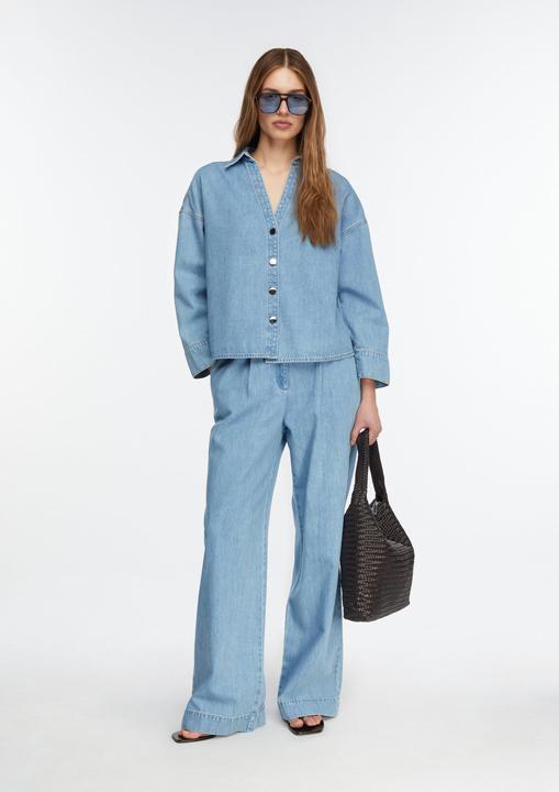 Immagine prodotto Comma Lyocell-Denim-Shacket mit Kragen und V-Ausschnitt (46)