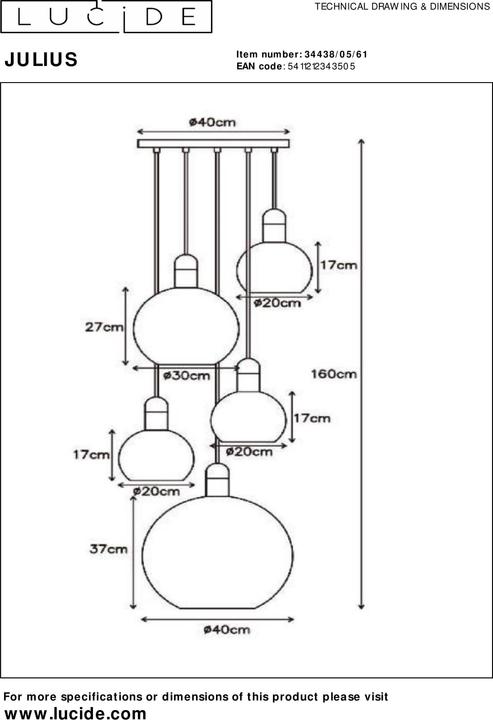 Produktbild Lucide Pendelleuchten (E27)