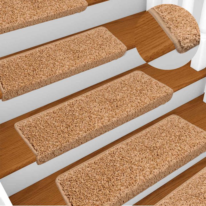 Actual product image vidaXL Step mats 30 pcs. 65x21x4 cm Beige (65 x 21 x 4 cm)