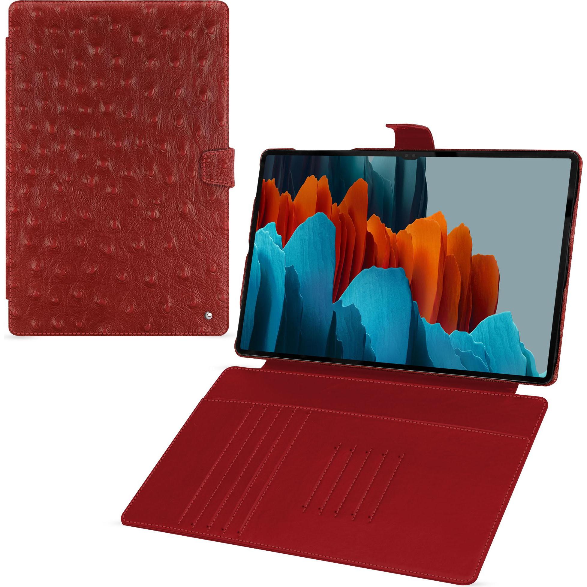 Noreve Lederschutzhülle Samsung Galaxy Tab S9 Ultra (Galaxy Tab S9 Ultra), Tablet Hülle, Rot