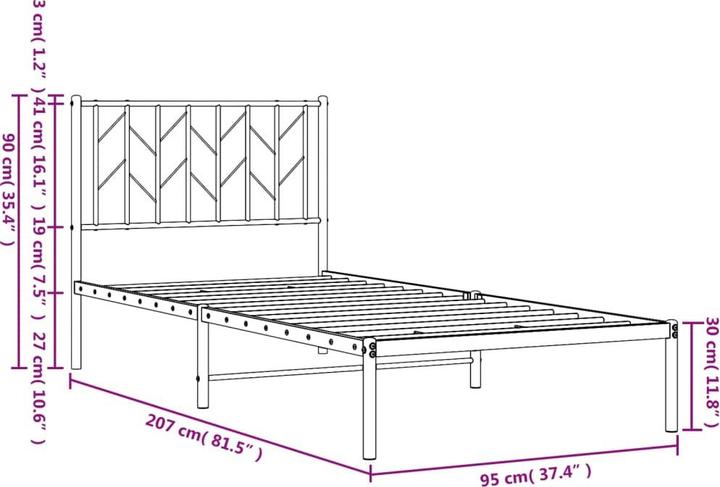 Actual product image vidaXL Bettgestell (100 x 190 cm)