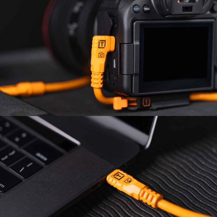 Produktbild Tether Tools TetherPro USB-C auf USB-C rechter Winkel orange 9,4m (9.40 m, USB 3.2 Gen 1)