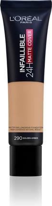 Image du produit L'Oréal Paris INFAILLIBLE 24H fond de teint matte cover #290-golden amber (290-ambre d'or)