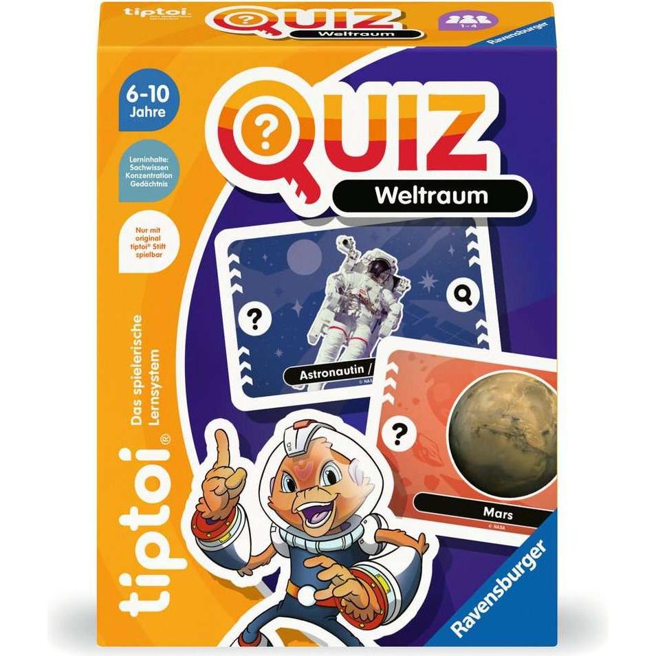 Ravensburger tiptoi 00223 Quiz Weltraum, Quizspiel für Kinder ab 6 Jahren, für 1-4 Spieler (Deutsch)