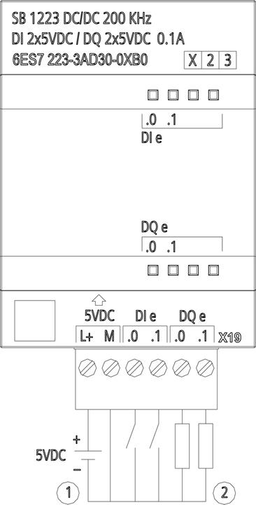 Produktbild Siemens SPS-Modul SB1223 2DI/2DQ 5Vdc 200KHz